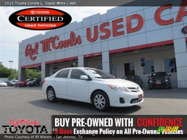 2013 Toyota Corolla L in Super White