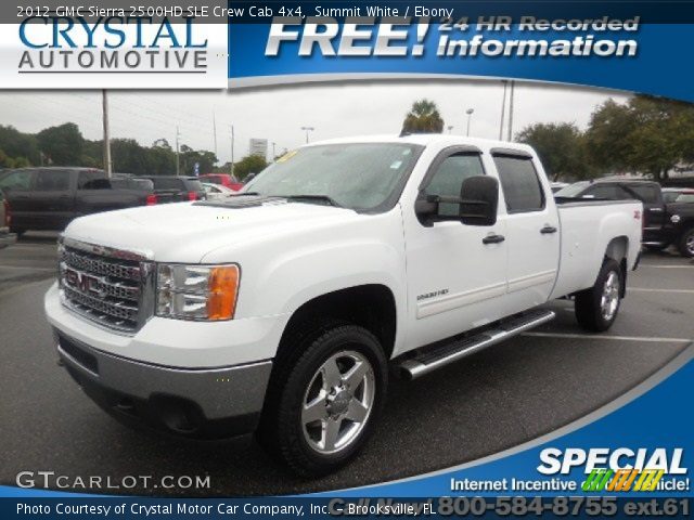 2012 GMC Sierra 2500HD SLE Crew Cab 4x4 in Summit White