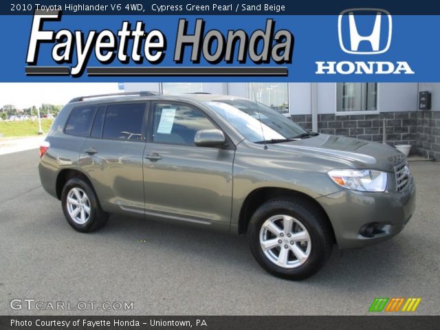 2010 Toyota Highlander V6 4WD in Cypress Green Pearl