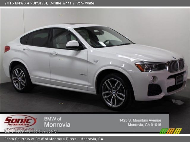 2016 BMW X4 xDrive35i in Alpine White