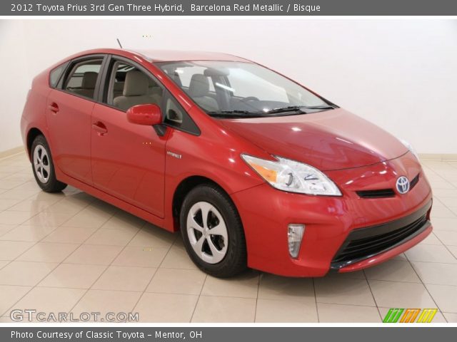 2012 Toyota Prius 3rd Gen Three Hybrid in Barcelona Red Metallic