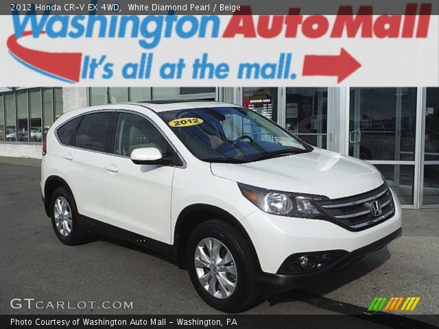 2012 Honda CR-V EX 4WD in White Diamond Pearl