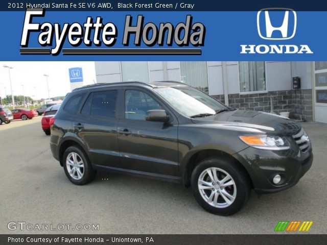2012 Hyundai Santa Fe SE V6 AWD in Black Forest Green