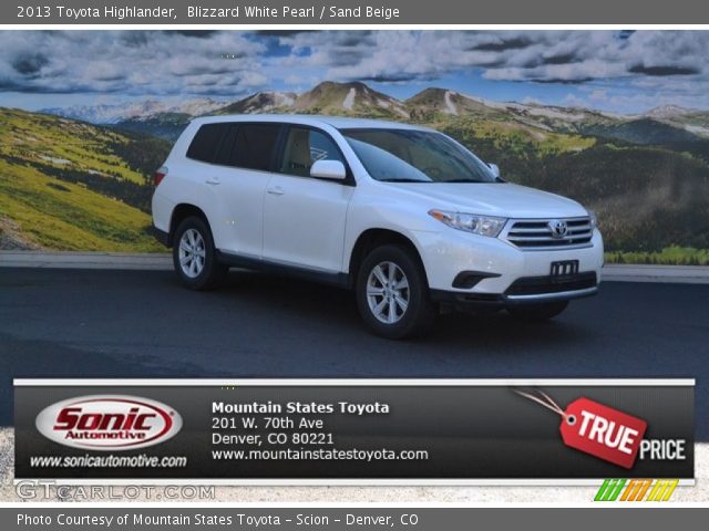 2013 Toyota Highlander  in Blizzard White Pearl