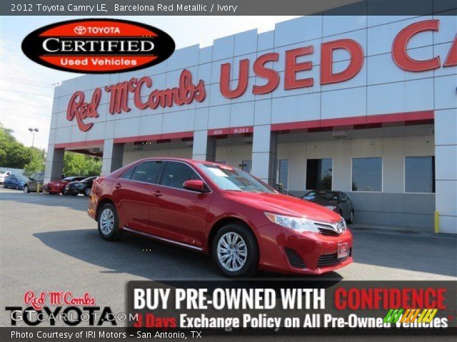 2012 Toyota Camry LE in Barcelona Red Metallic