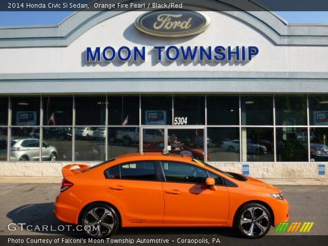 2014 Honda Civic Si Sedan in Orange Fire Pearl