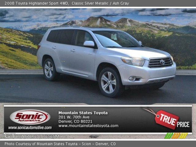 2008 Toyota Highlander Sport 4WD in Classic Silver Metallic