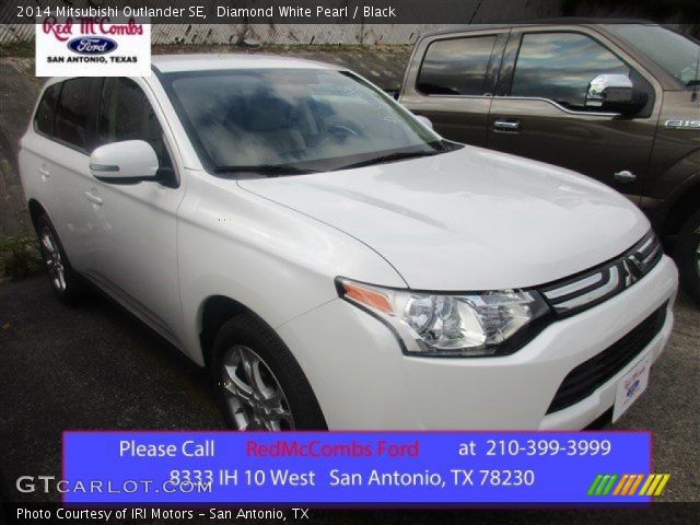 2014 Mitsubishi Outlander SE in Diamond White Pearl