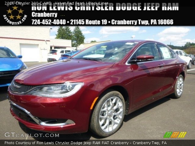 2016 Chrysler 200 C AWD in Velvet Red Pearl