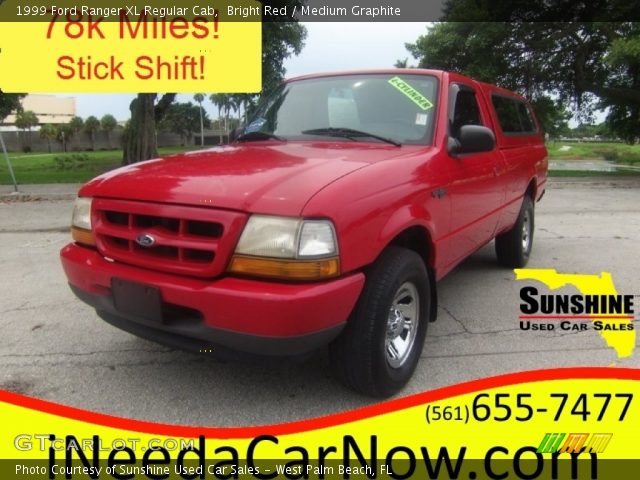 1999 Ford Ranger XL Regular Cab in Bright Red