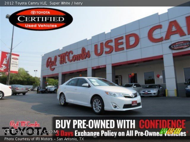 2012 Toyota Camry XLE in Super White