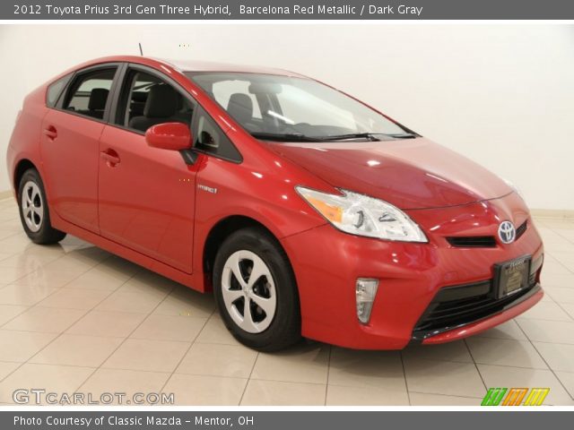 2012 Toyota Prius 3rd Gen Three Hybrid in Barcelona Red Metallic