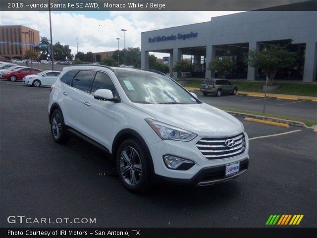 2016 Hyundai Santa Fe SE AWD in Monaco White