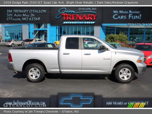 2009 Dodge Ram 1500 SLT Quad Cab 4x4 in Bright Silver Metallic