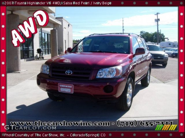 2007 Toyota Highlander V6 4WD in Salsa Red Pearl