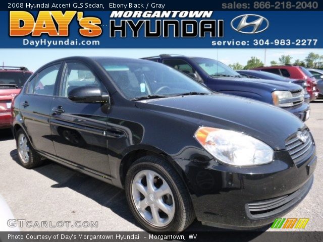 2008 Hyundai Accent GLS Sedan in Ebony Black