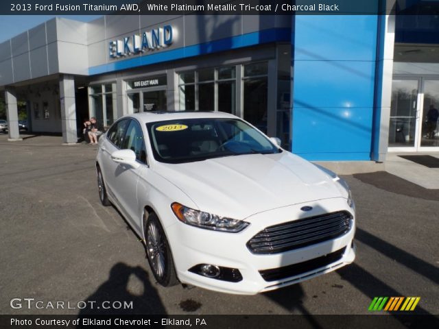 2013 Ford Fusion Titanium AWD in White Platinum Metallic Tri-coat