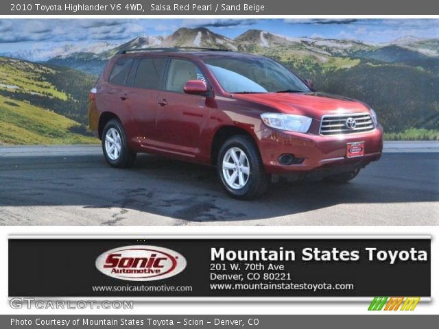 2010 Toyota Highlander V6 4WD in Salsa Red Pearl