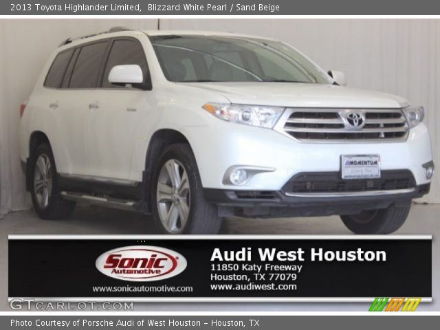 2013 Toyota Highlander Limited in Blizzard White Pearl