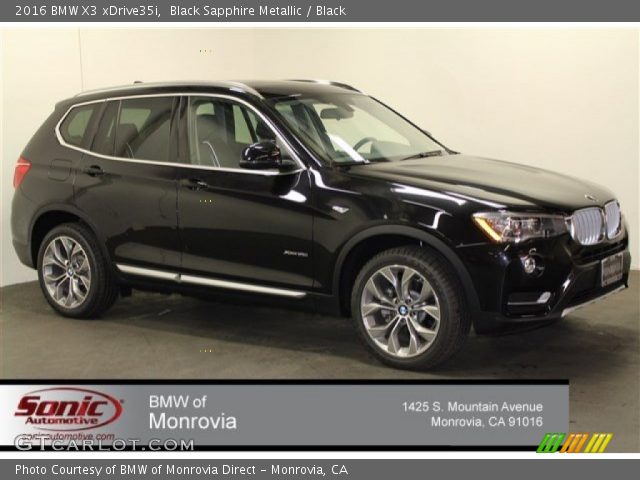 2016 BMW X3 xDrive35i in Black Sapphire Metallic