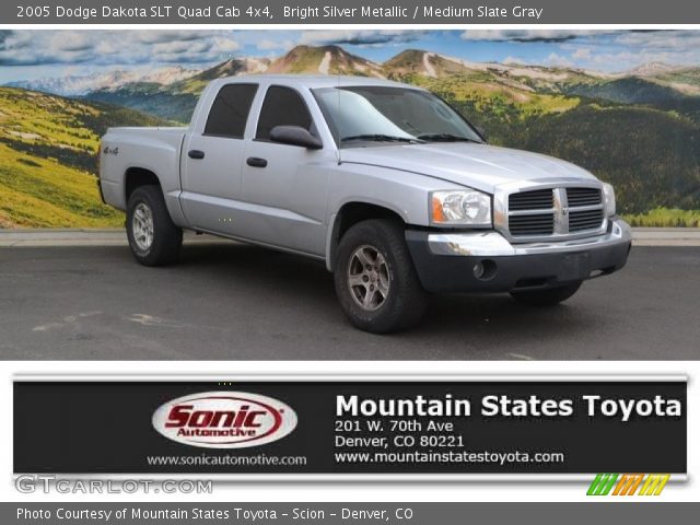 2005 Dodge Dakota SLT Quad Cab 4x4 in Bright Silver Metallic