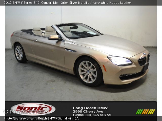 2012 BMW 6 Series 640i Convertible in Orion Silver Metallic