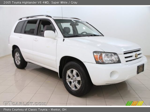 2005 Toyota Highlander V6 4WD in Super White
