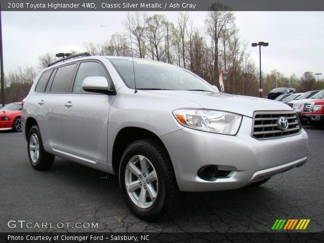 2008 Toyota Highlander 4WD in Classic Silver Metallic