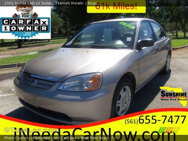 2001 Honda Civic LX Sedan in Titanium Metallic