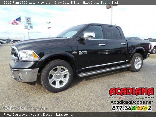 2016 Ram 1500 Laramie Longhorn Crew Cab in Brilliant Black Crystal Pearl