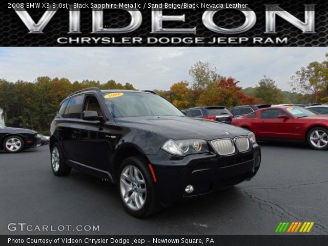 2008 BMW X3 3.0si in Black Sapphire Metallic