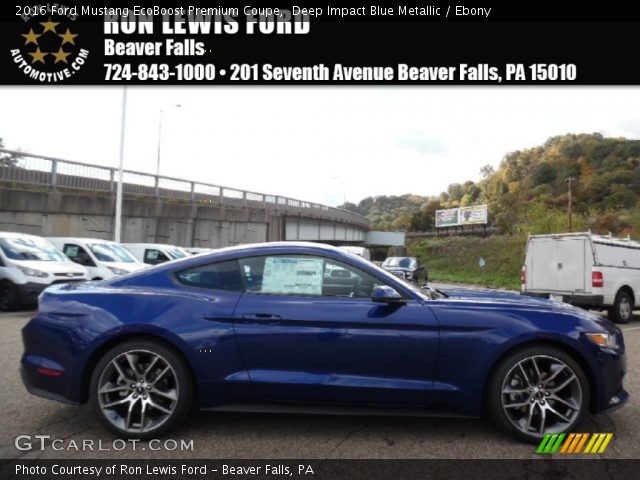 2016 Ford Mustang EcoBoost Premium Coupe in Deep Impact Blue Metallic