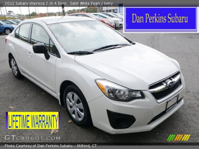 2012 Subaru Impreza 2.0i 4 Door in Satin White Pearl