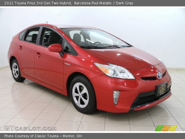 2012 Toyota Prius 3rd Gen Two Hybrid in Barcelona Red Metallic