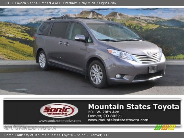 2013 Toyota Sienna Limited AWD in Predawn Gray Mica