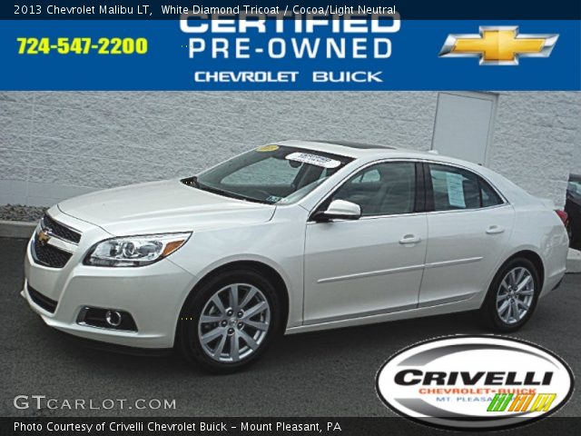 2013 Chevrolet Malibu LT in White Diamond Tricoat