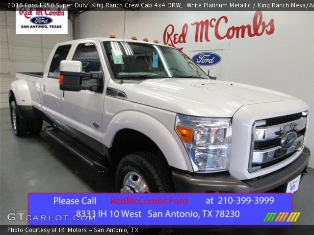 2016 Ford F350 Super Duty  King Ranch Crew Cab 4x4 DRW in White Platinum Metallic
