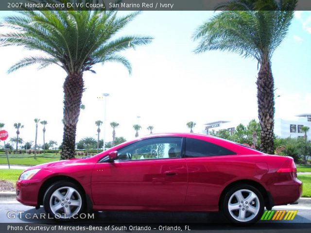 2007 Honda Accord EX V6 Coupe in San Marino Red