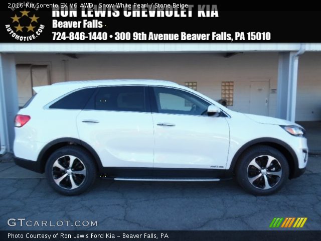 2016 Kia Sorento EX V6 AWD in Snow White Pearl