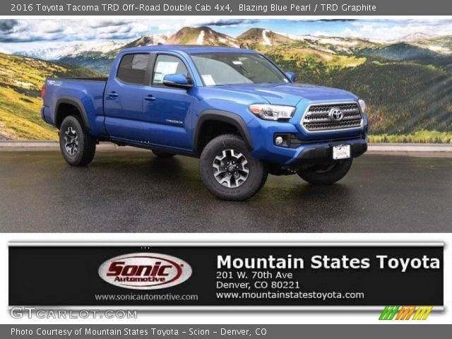 2016 Toyota Tacoma TRD Off-Road Double Cab 4x4 in Blazing Blue Pearl