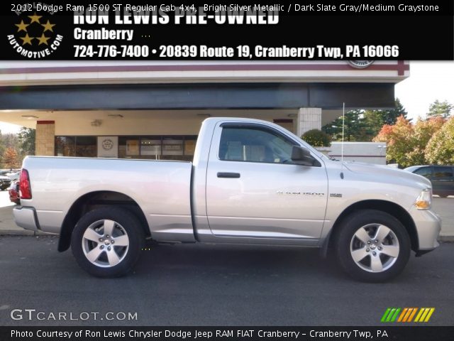 2012 Dodge Ram 1500 ST Regular Cab 4x4 in Bright Silver Metallic