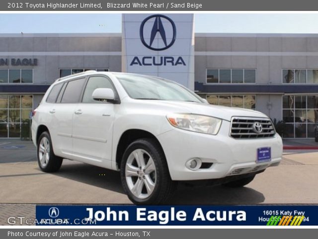 2012 Toyota Highlander Limited in Blizzard White Pearl