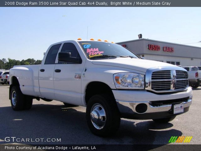 2008 Dodge Ram 3500 Lone Star Quad Cab 4x4 Dually in Bright White