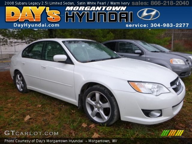 2008 Subaru Legacy 2.5i Limited Sedan in Satin White Pearl