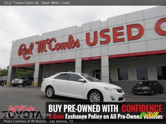 2012 Toyota Camry LE in Super White