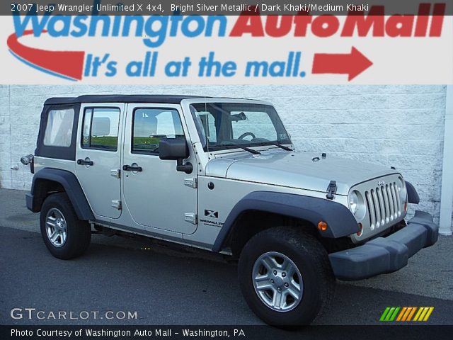 2007 Jeep Wrangler Unlimited X 4x4 in Bright Silver Metallic