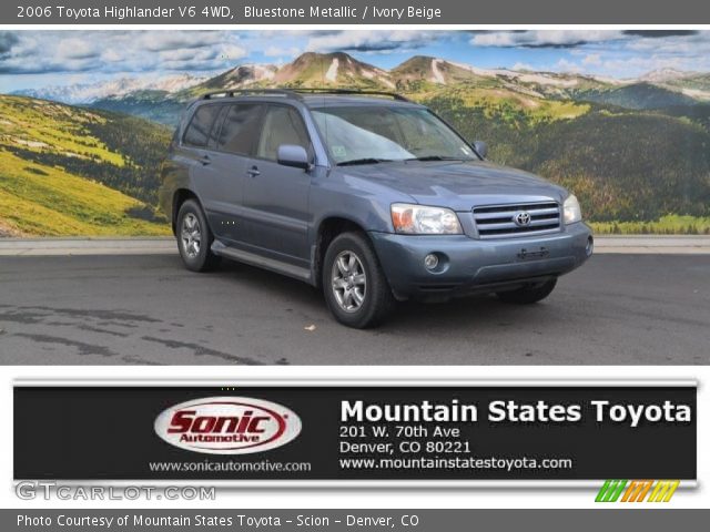 2006 Toyota Highlander V6 4WD in Bluestone Metallic