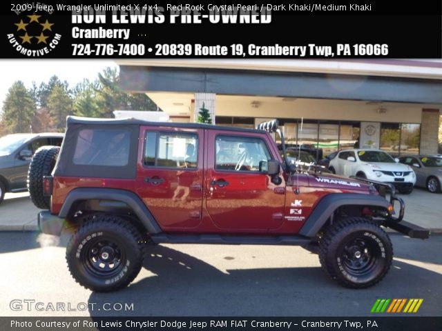 2009 Jeep Wrangler Unlimited X 4x4 in Red Rock Crystal Pearl
