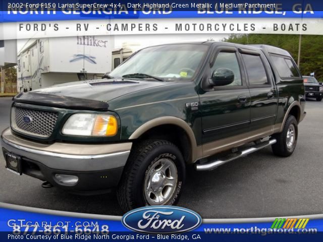 2002 Ford F150 Lariat SuperCrew 4x4 in Dark Highland Green Metallic