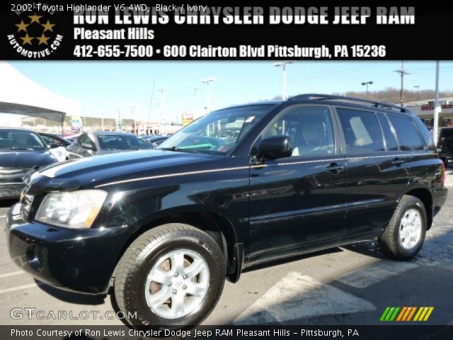 2002 Toyota Highlander V6 4WD in Black
